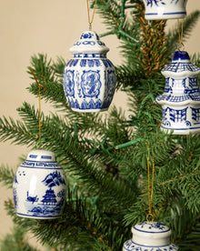 Stoneware Ginger Jar Ornaments (Set of 6)