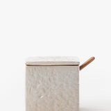 Stoneware Salt Cellar with Wooden Spoon