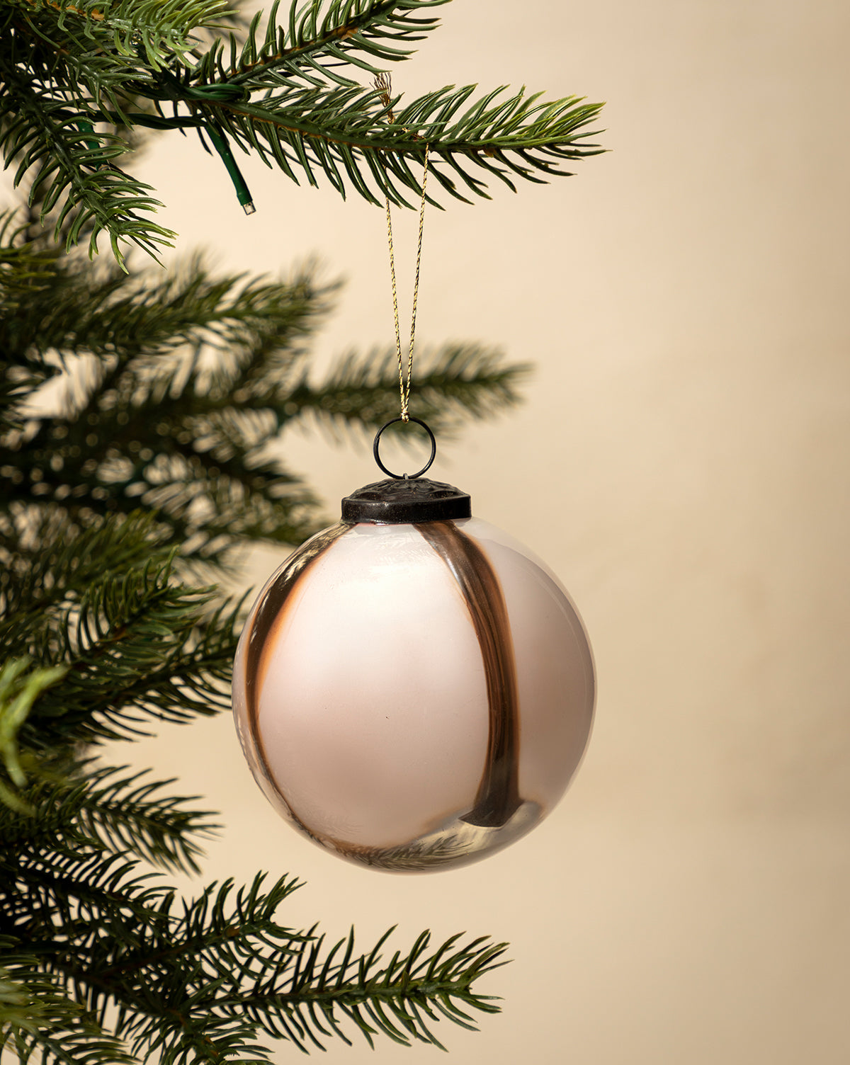 4" Striped Glass Bauble