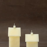 Unscented 5" Cream House Candles (Set of 2)