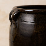 Vintage Black Dual Handled Jar