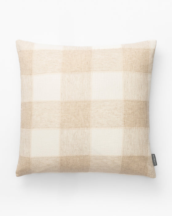 Vintage Checkerboard Linen Pillow Cover