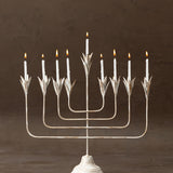 White Leaf Menorah