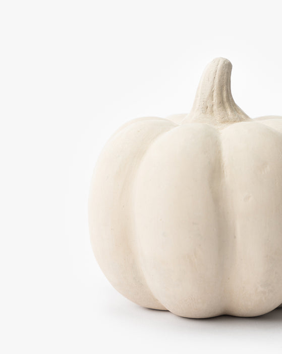 White Paper Mache Pumpkin