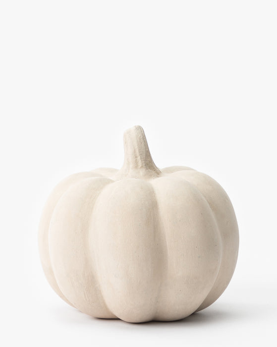 White Paper Mache Pumpkin