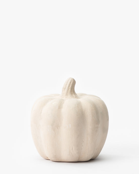 White Paper Mache Pumpkin