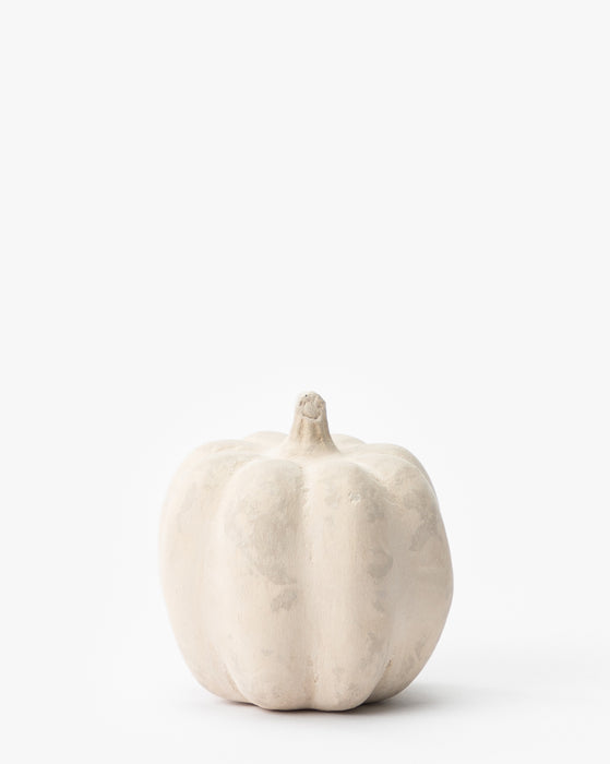 White Paper Mache Pumpkin