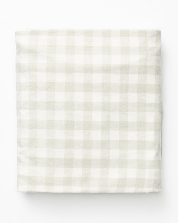Wilbur Fog Gingham Crib Sheet