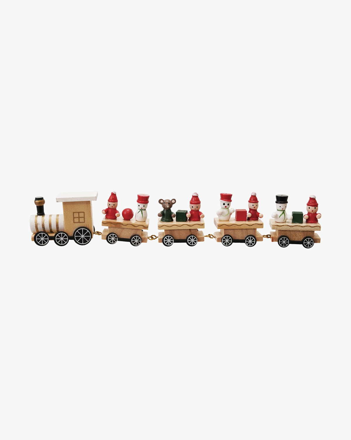 Wooden Train with Holiday Passengers (Set of 5)