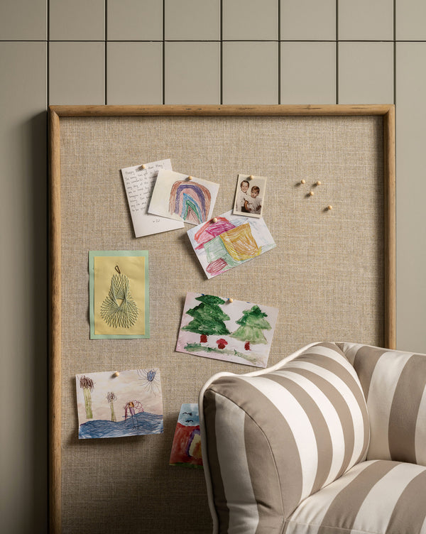 Oak & Linen Memo Board