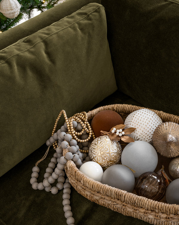 Gray Wooden Beaded Garland