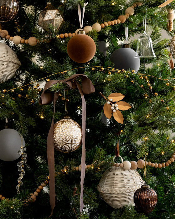 Bronze Leaf Clip Ornament (Set of 2)