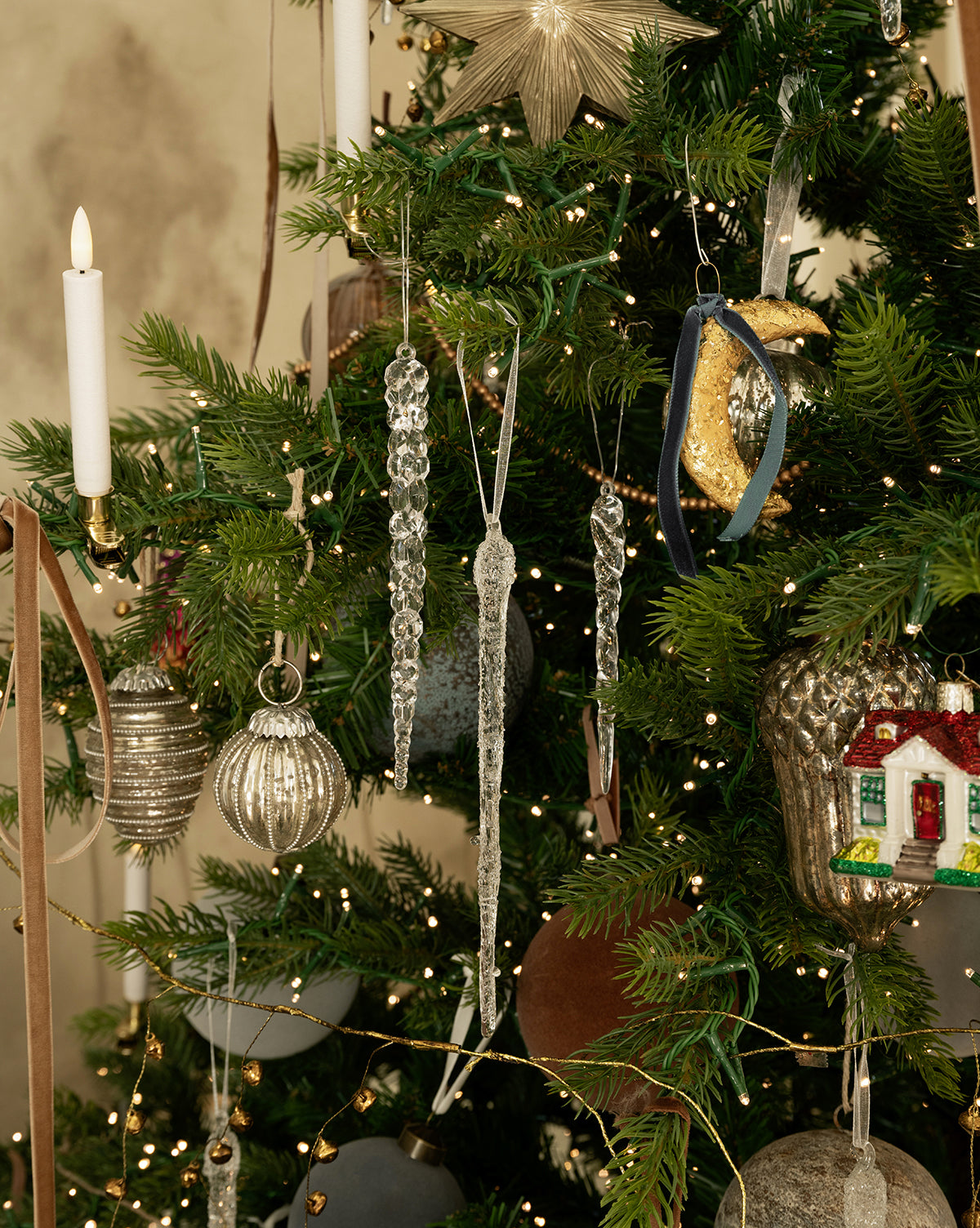 Frosted Icicle Ornaments (Set of 3)
