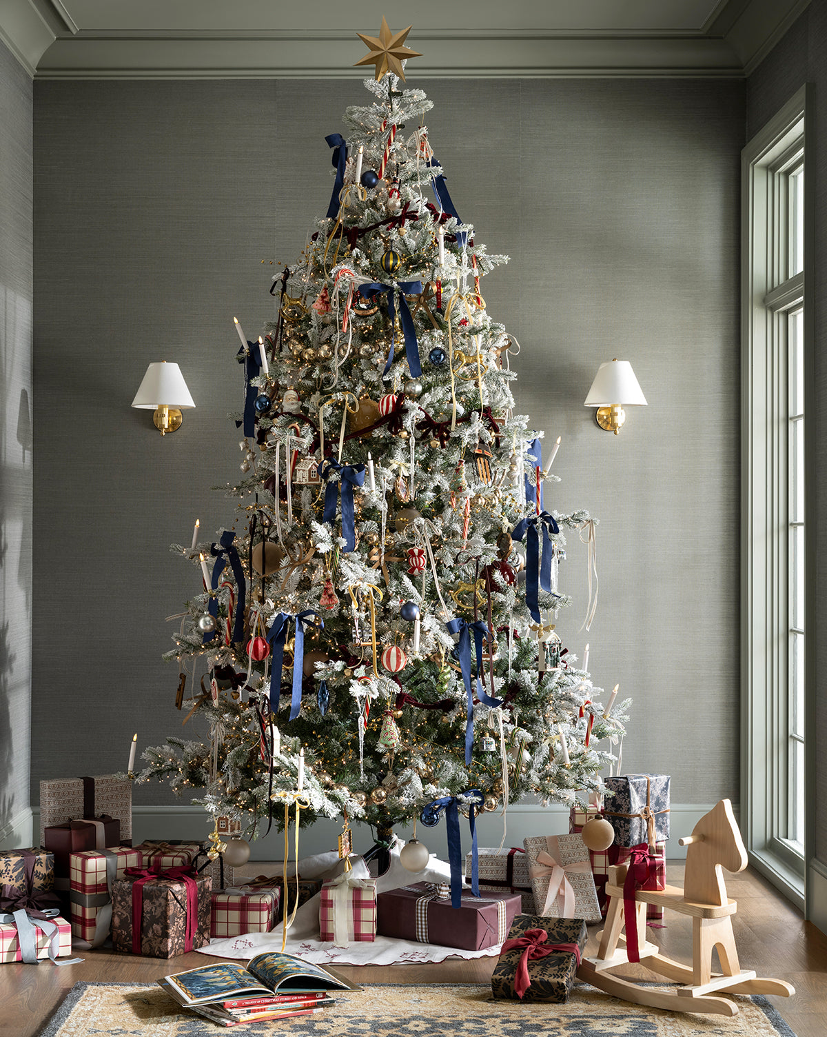 9' Snowy Grandis Fir Pre-Lit Faux Tree
