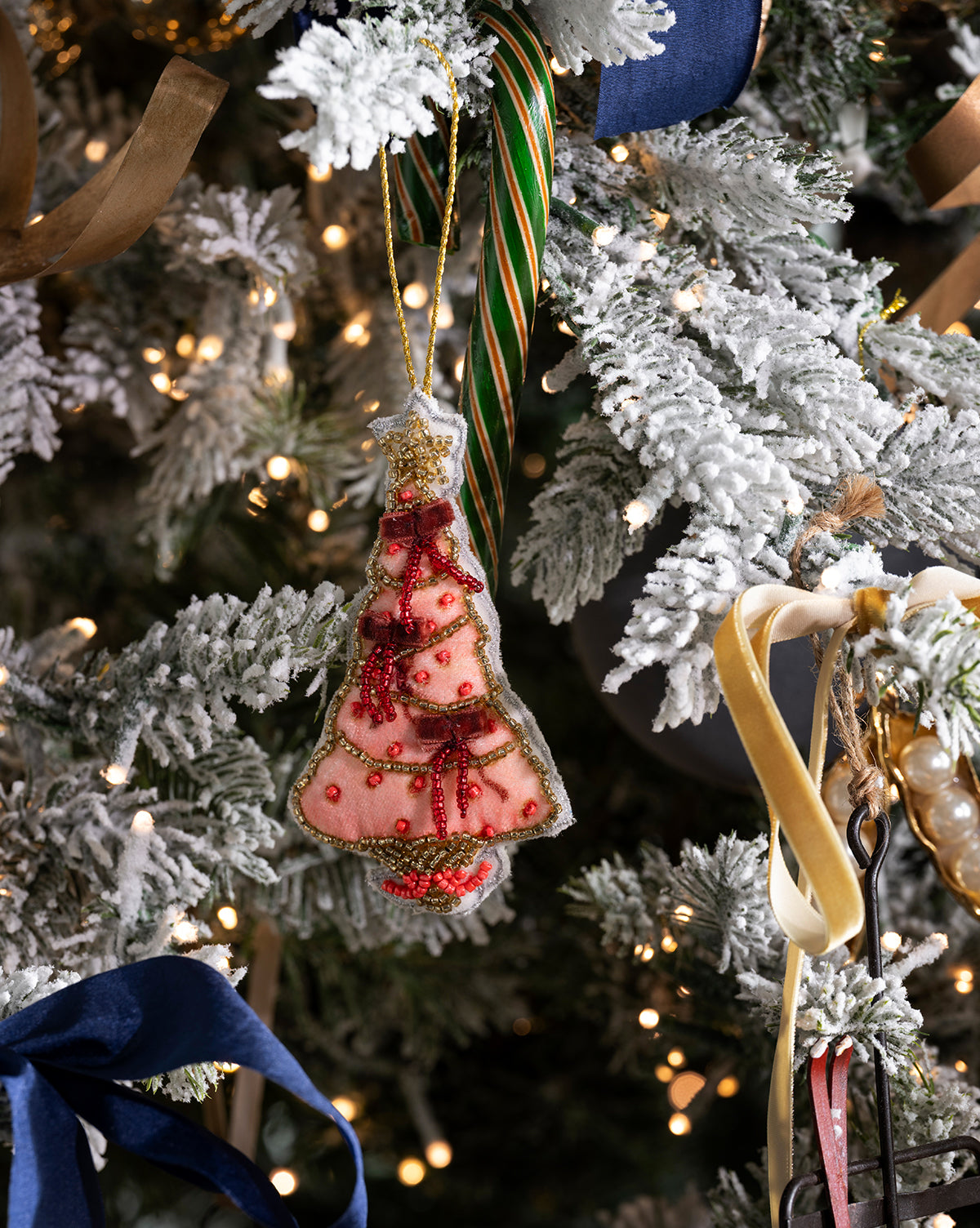 Handmade Beaded Christmas Trees (Set of 4)
