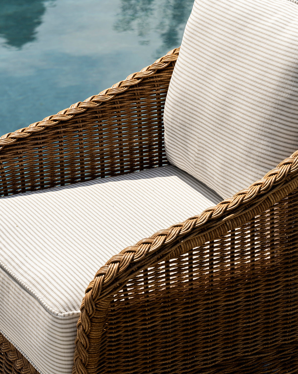 Haviland Outdoor Dining Chair with Perennials Taupe Stripe