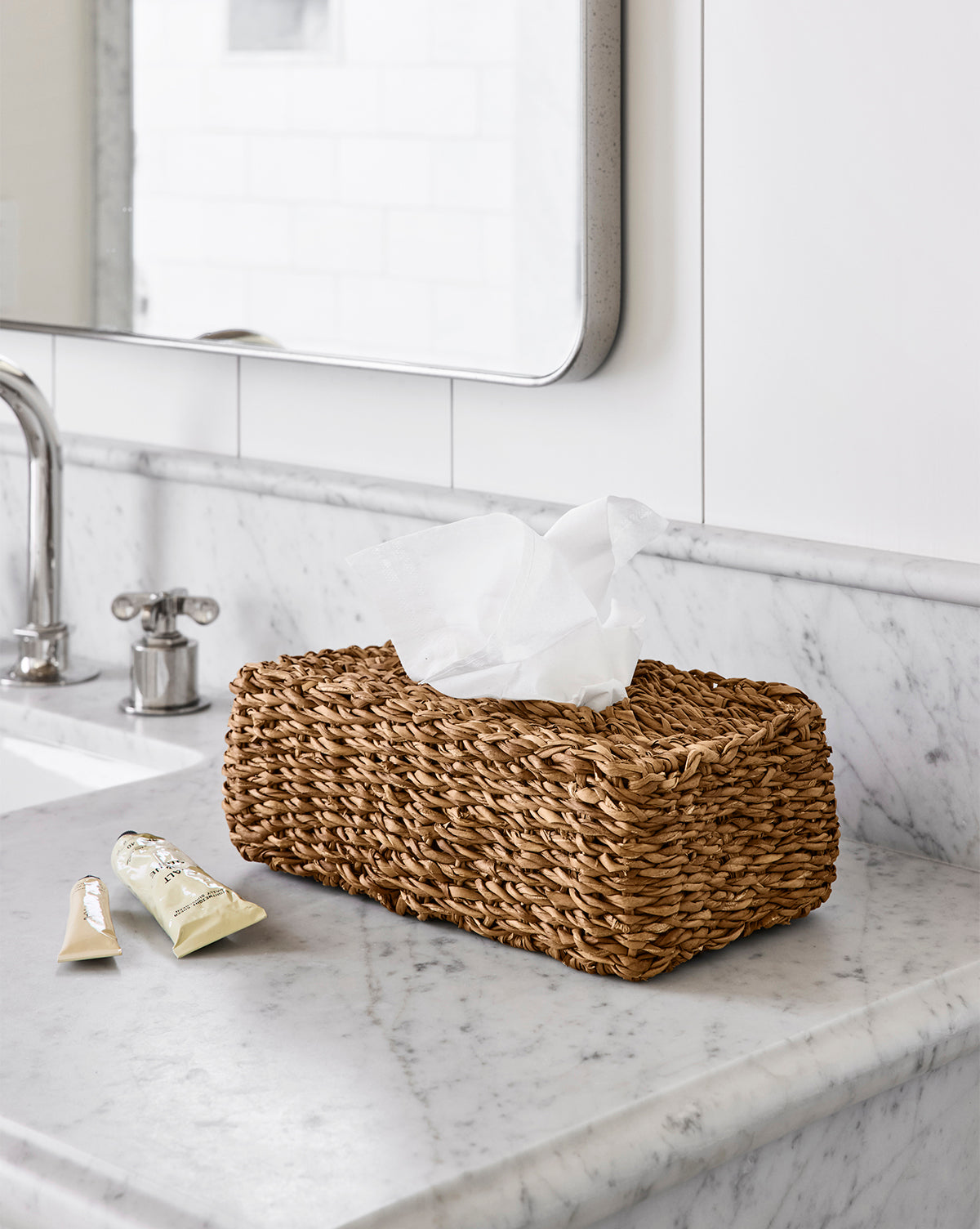 Hand-Woven Seagrass Tissue Box Cover