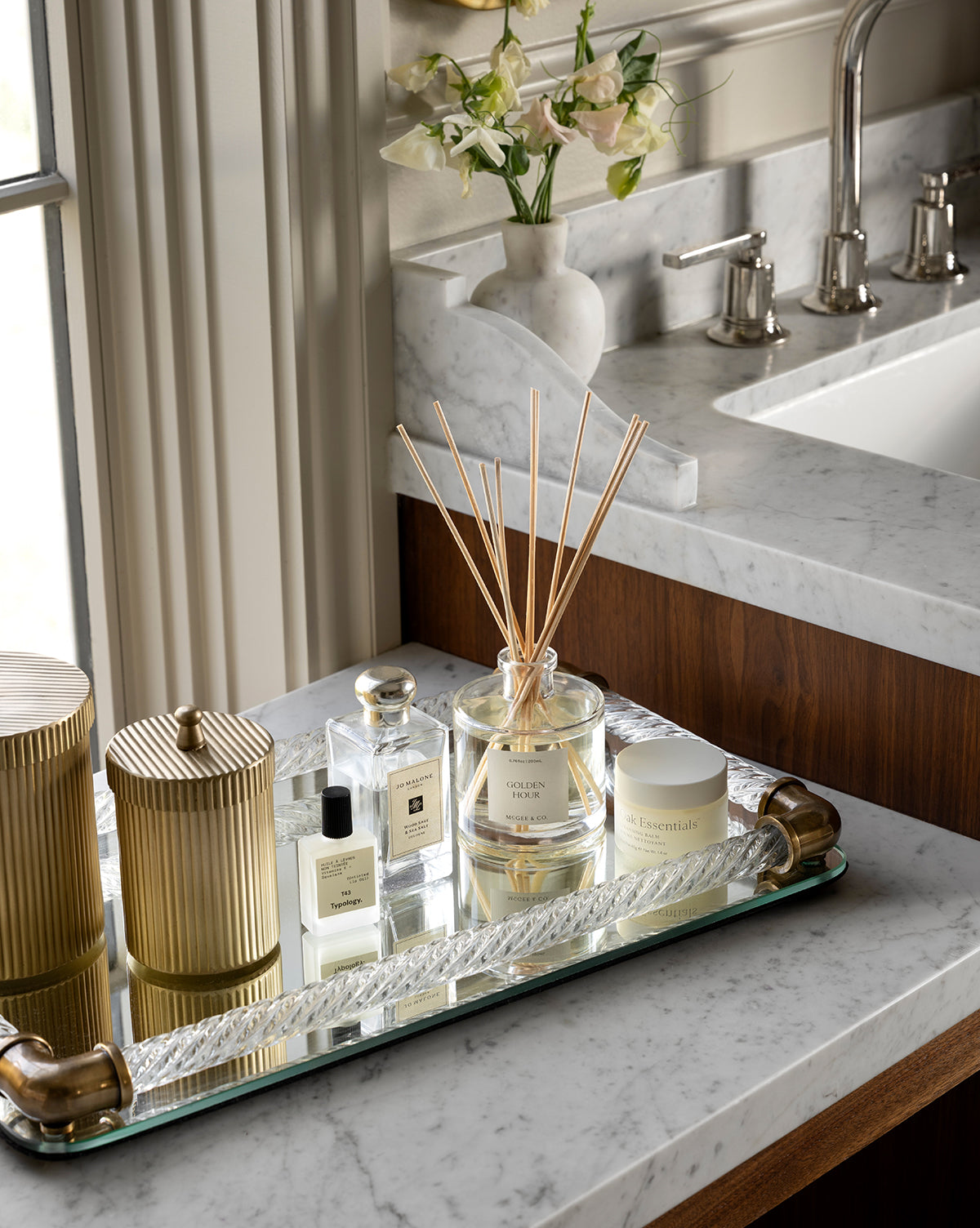 Rhodes Brass & Glass Tray