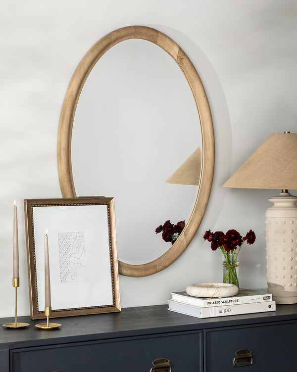 Reta Oval Wood Mirror