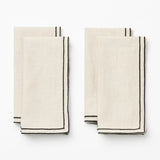 Bordered Linen Napkins (Set of 4)