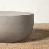 outdoor coffee table, round outdoor coffee table, cement table, gray table