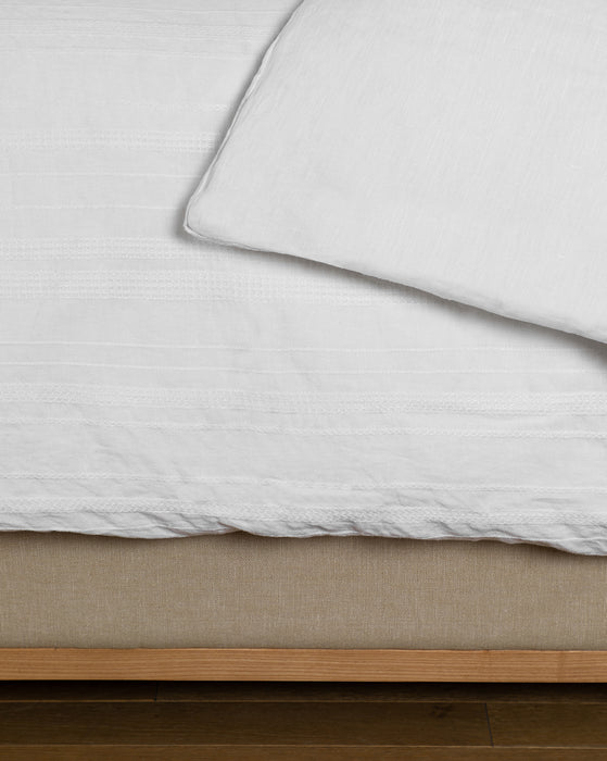 Carter Woven White Linen Duvet