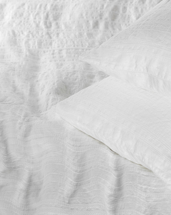 Carter Woven White Linen Duvet