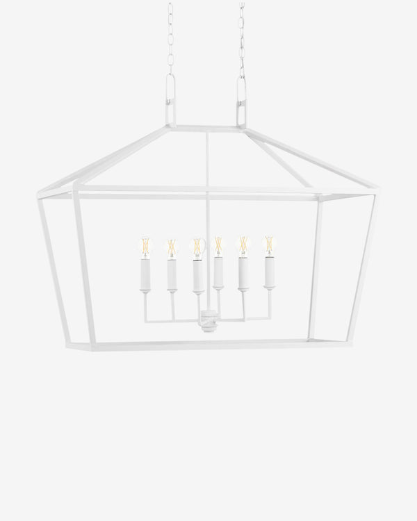 Denison White Rectangular Lantern
