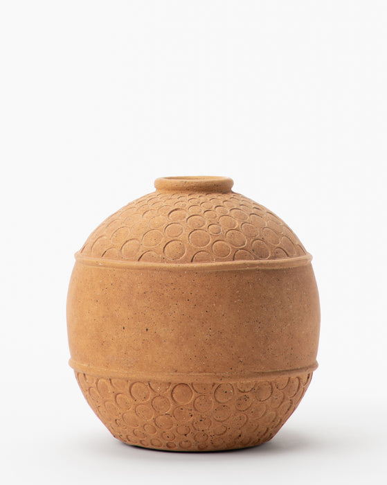 Embossed Terracotta Vase