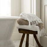 Una White Fringe Bath Collection