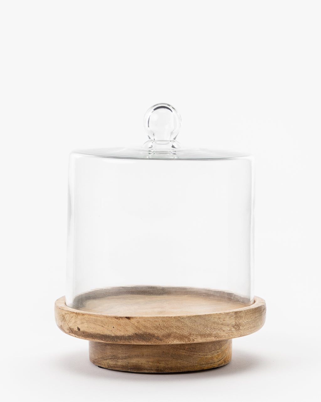 Glass Cloche with Wooden Base