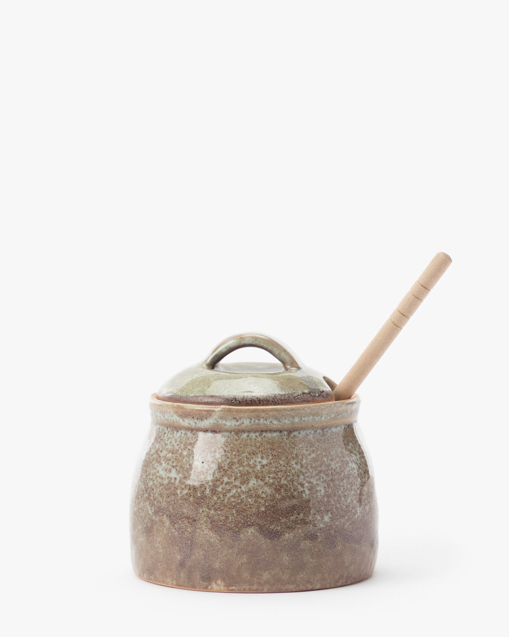 McGee & Co. Glazed Honey Jar with Wood Honey Dipper