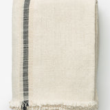 Helena Soft Fringe Black & Cream Blanket