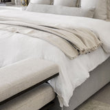 Helena Soft Fringe Black & Cream Blanket