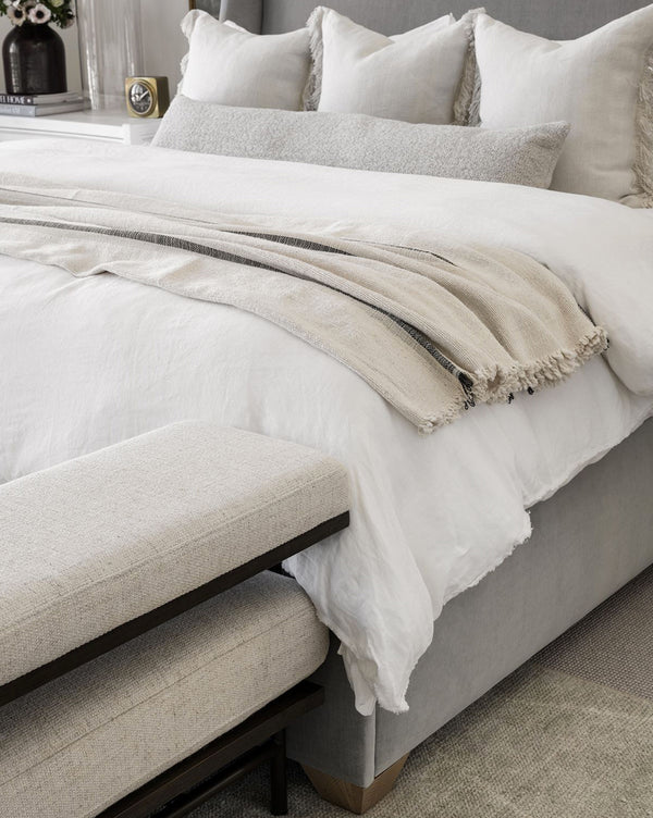 Helena Soft Fringe Black & Cream Blanket
