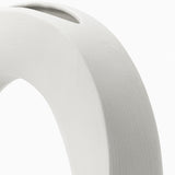 Ivory Abstract Oval Vase