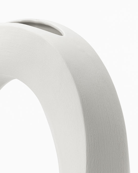 Ivory Abstract Oval Vase