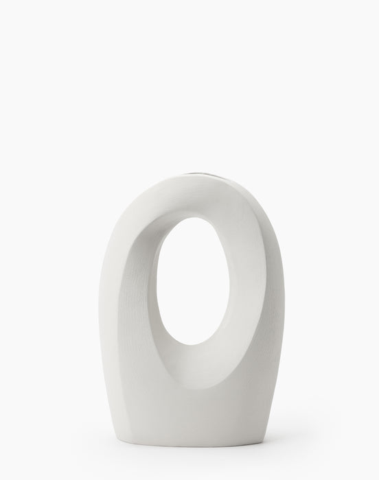 Ivory Abstract Oval Vase