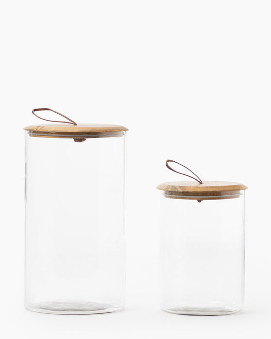 Leather Pull Lidded Jars