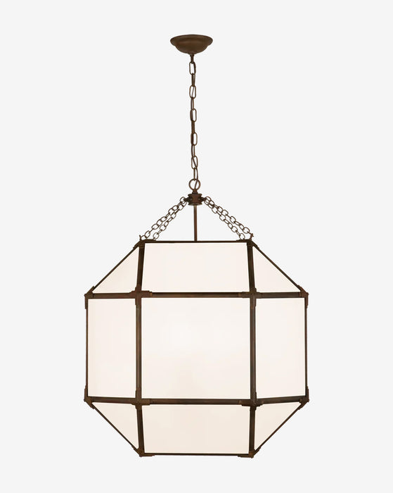 Visual Comfort Morris Medium Lantern, Gilded Iron / Clear Glass