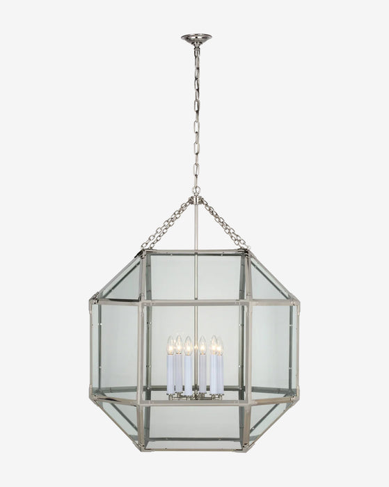 Visual Comfort Morris Medium Lantern, Gilded Iron / Clear Glass