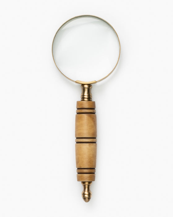 Beautiful Antique Ornate Brass and Glass Magnifying Glass