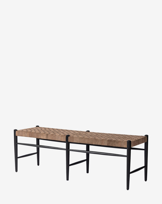 Ollie Woven Leather Bench