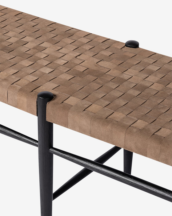 Ollie Woven Leather Bench