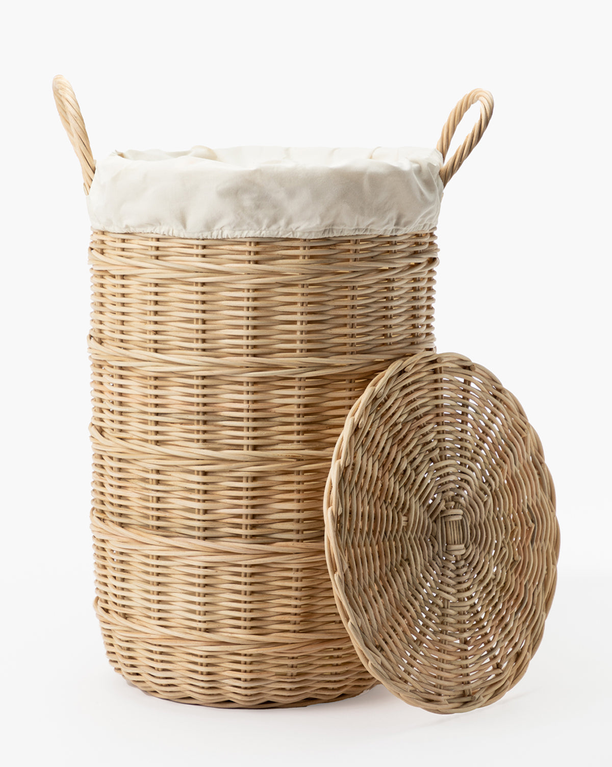 Rattan Lidded Laundry Bin