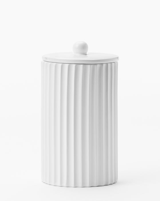 Fluted Lidded Bathroom Canister
