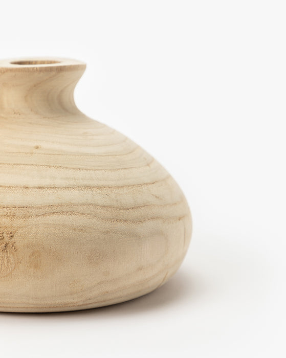 Round Wood Vase