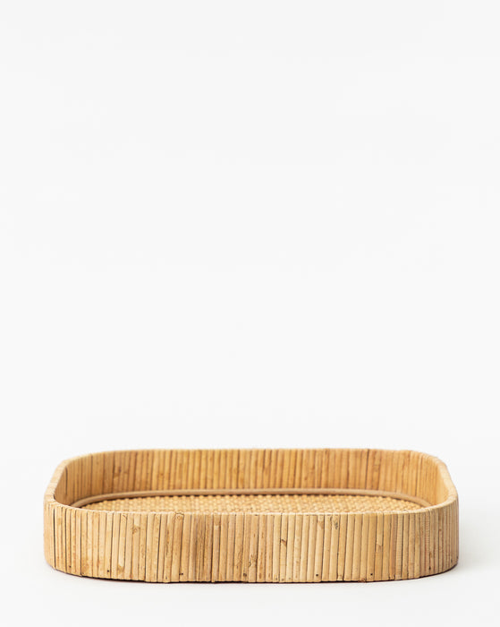 Rounded Rattan Tray