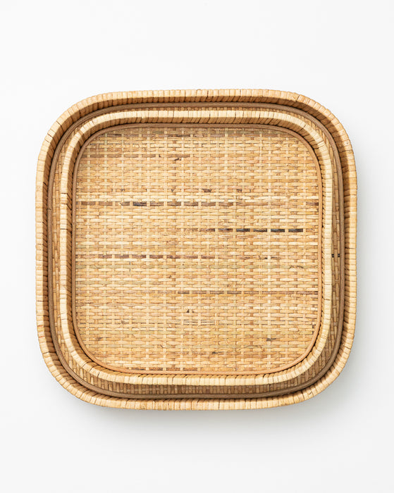 Rounded Rattan Tray