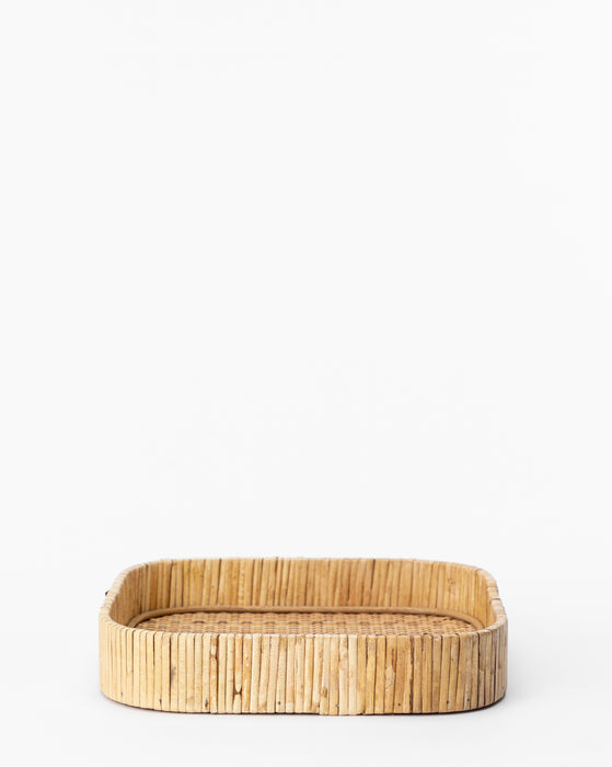 Rounded Rattan Tray